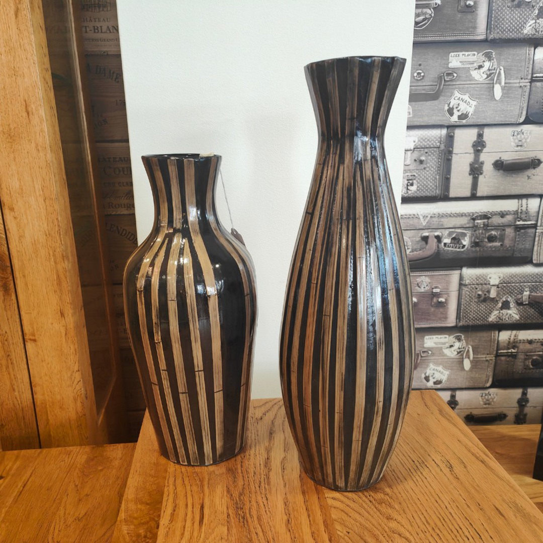 Zulu Bamboo Vase - Black & Natural image 1